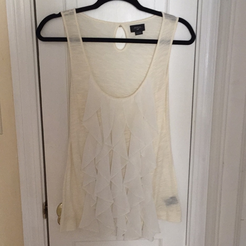 Anthropologie deletta Ruffle front tank (ivory)